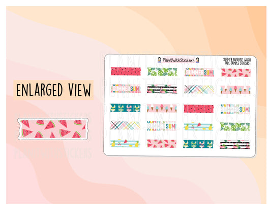 Summer Paradise Washi Tape Sample Stickers