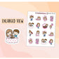 Valentine Date Night Chibi Character Sampler Stickers