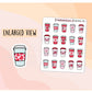 Valentine Cup Decoration Planner Stickers