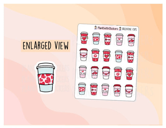 Valentine Cup Decoration Planner Stickers